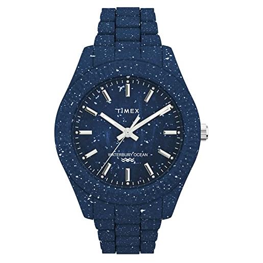 Timex orologio di plastica blu macchiato dall'oceano di waterbury tw2v37400
