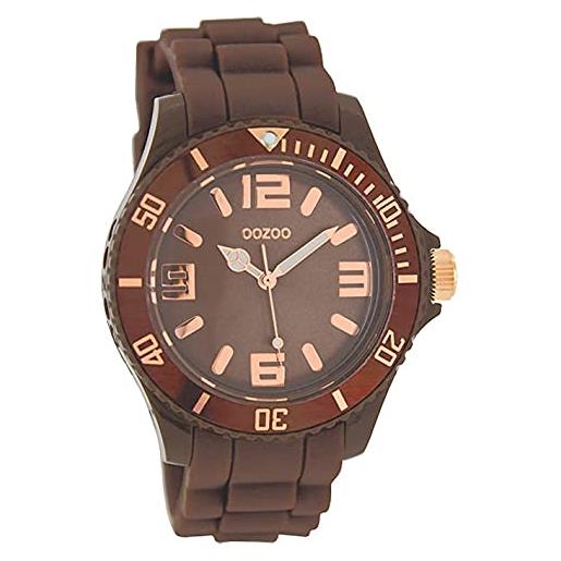 Oozoo c5059 - orologio da polso da donna, cinturino in silicone colore marrone