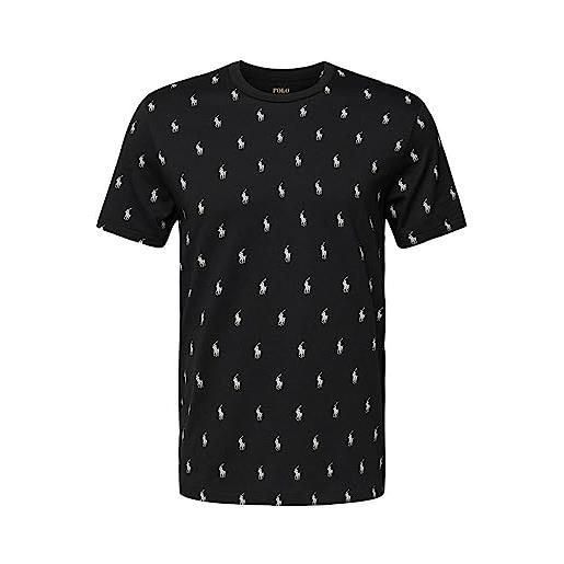 Ralph Lauren t-shirt uomo nero t-shirt casual con logo all over m
