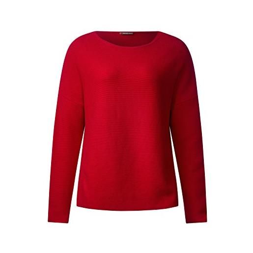 Street One maglione da donna basic style a costine scarlet red 44, rosso scarlatto