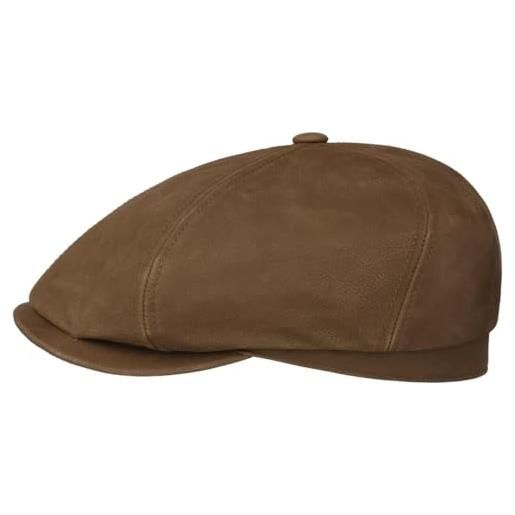 Stetson coppola 6 panel calf leather uomo - berretto in pelle cappello piatto con visiera autunno/inverno - l (58-59 cm) marrone