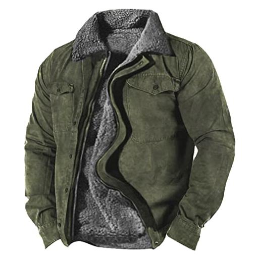 HHSclothing giacca lana elegante felpa con cappuccio da uomo con cerniera pesante invernale felpa foderata in pile giacca calda giacca sci 14 anni (ag, xxxl)