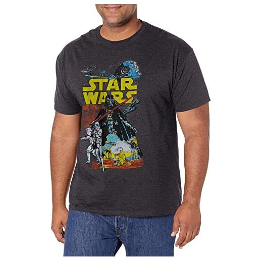 Star wars t-shirt con grafica classica rebel camicia, antracite melange, l uomo