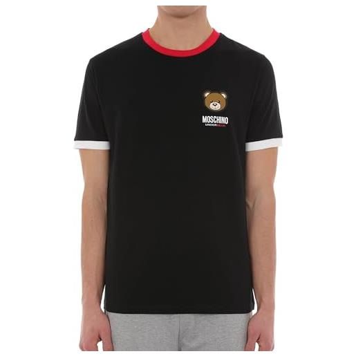 MOSCHINO t-shirt maglietta underbear teddy logo designed in italy fashion nero black (l, 07114410)