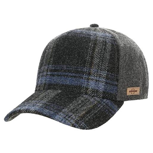 Stetson cappellino shadow plaid donna/uomo - berretto baseball snapback, con visiera autunno/inverno - taglia unica blu-grigio