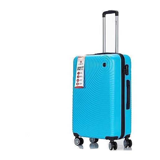Generic valigia rigida in abs con 4 ruote, custodia rigida da viaggio, con lucchetto a combinazione a 3 cifre, blu, m, valigia
