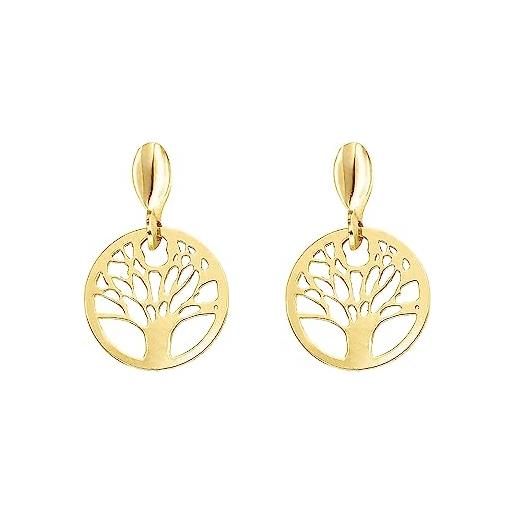 forme di Lucchetta lucchetta - orecchini albero della vita 9 carati in oro giallo - pendenti leggeri | orecchini d'oro vero per donna