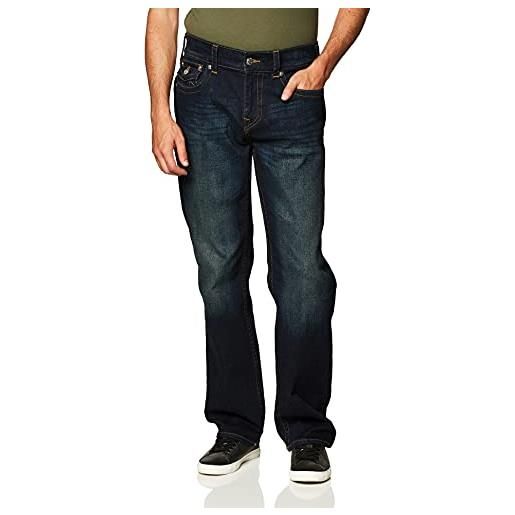 True Religion jeans ricky a gamba dritta con tasche posteriori con patta, ultima chiamata ggjd, w29 / l32 uomo