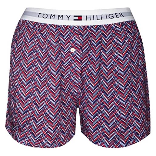 Tommy Hilfiger woven boxer chevron pantaloni pigiama, rosa (navy blazer 416), 40 (taglia produttore: x-small) donna