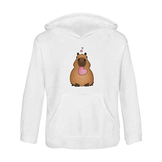 Azeeda 'capibara innamorato' felpa con cappuccio per bambini/maglione con cappuccio 9-11 anni (ko00084623)