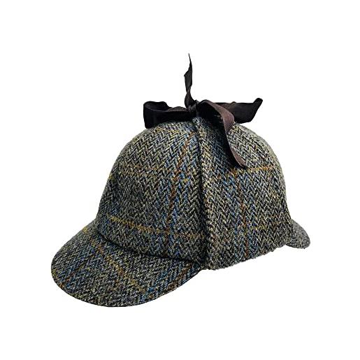 TAILORMAP harris tweed sherlock holmes cappello per adulti e bambini, cappello da detective, cervo per uomini e donne (grigio, m)