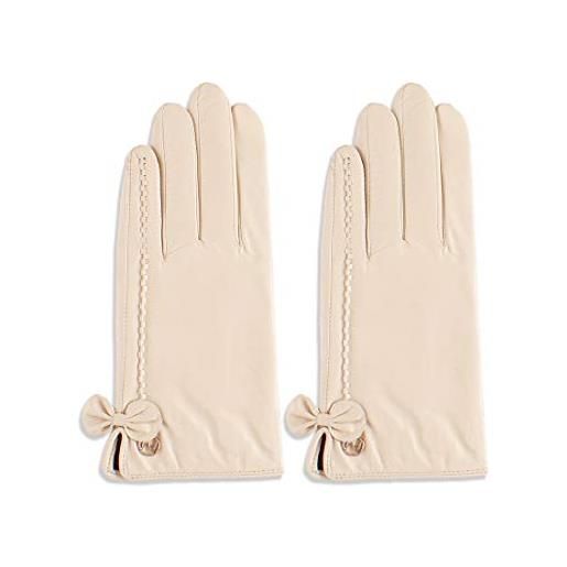 Nappaglo donne italiane di guanti in pelle nappa touchscreen puro cashmere fodera calda guanti d'arco