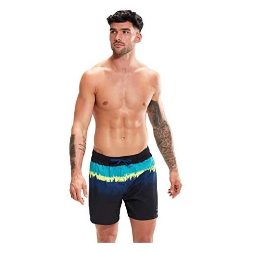 Speedo placement leisure 16 costume a pantaloncino uomo, true navy/ammonite blu/aquarium/spritz, l