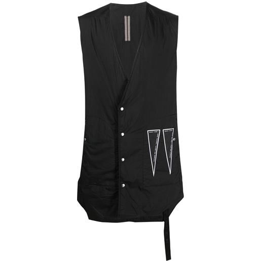 Rick Owens DRKSHDW cappotto smanicato con logo - nero