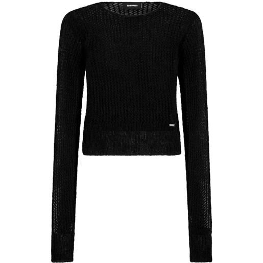 Dsquared2 maglione con placca logo - nero