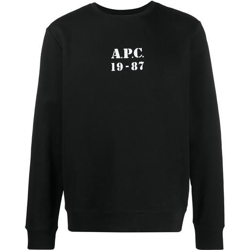 A.P.C. felpa con stampa - nero