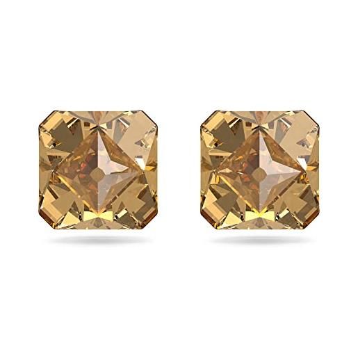 Swarovski orecchini a lobo ortyx, cristalli con taglio pyramid, giallo, placcato color oro
