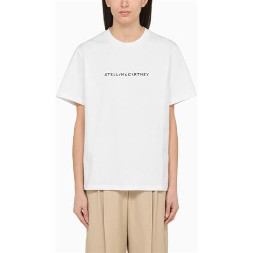 Stella McCartney t-shirt girocollo bianca con logo