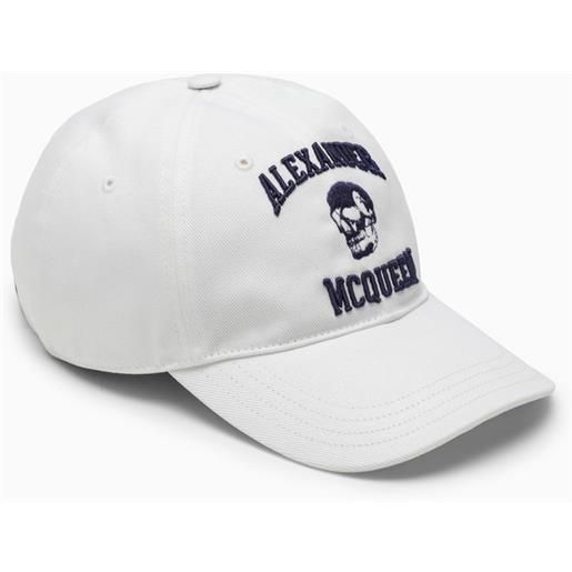 Alexander McQueen cappello da baseball bianco con logo