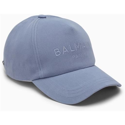 Balmain cappello da baseball azzurro con logo