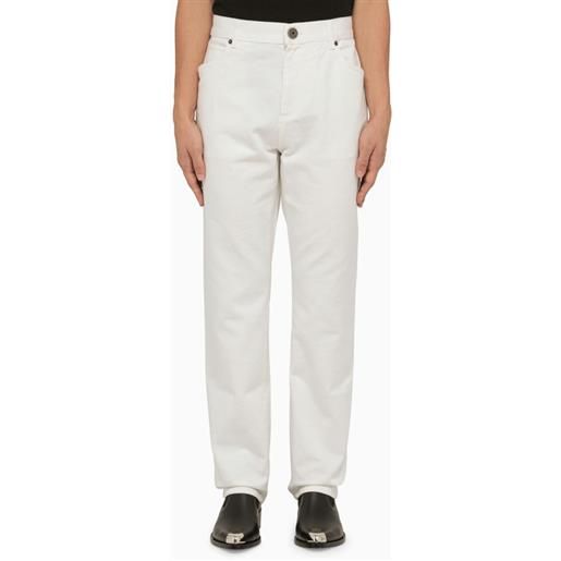 Balmain pantalone regolare bianco in cotone
