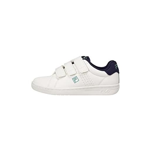 Fila crosscourt 2 nt velcro kids, scarpe da ginnastica, white medieval blue, 28 eu