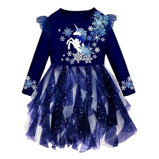 VIKITA vestito bambina abito da principessa modello animale carino stampato paillettes abiti lh2302 3-4 anni