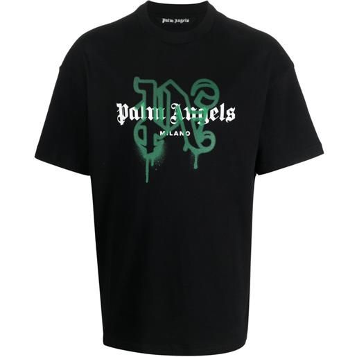 Palm Angels t-shirt milano con stampa - nero