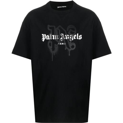Palm Angels t-shirt paris con stampa - nero