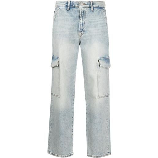7 For All Mankind jeans crop a vita alta cargo logan - blu