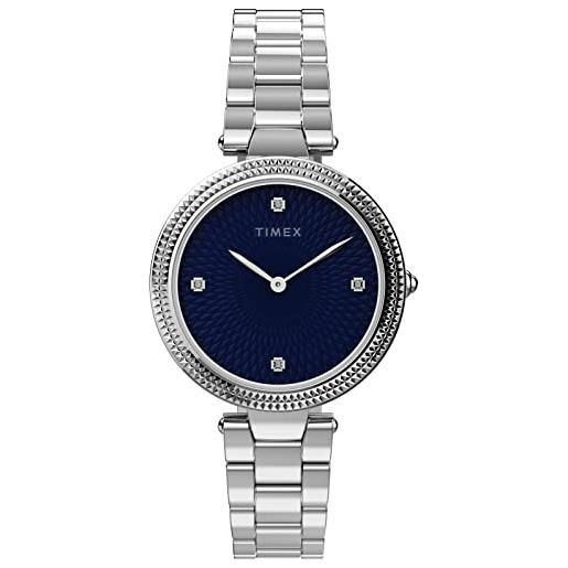 Timex orologio analogico al quarzo donna con cinturino in acciaio inossidabile tw2v24000