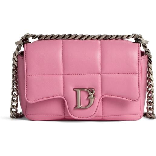 Dsquared2 borsa trapuntata con placca logo - rosa