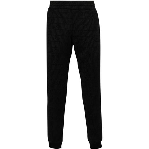 Moschino pantaloni sportivi con logo jacquard - nero
