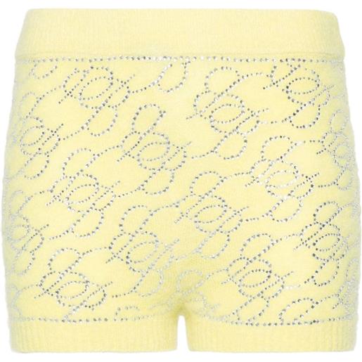 Blumarine shorts con decorazione di cristalli - giallo
