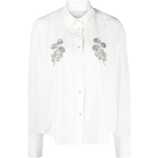 Forte Forte camicia con decorazione a fiori - bianco