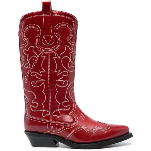 GANNI stivali stile western - rosso