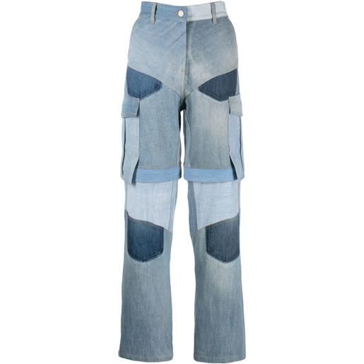 SRVC Studio jeans cargo dritti a vita alta - blu