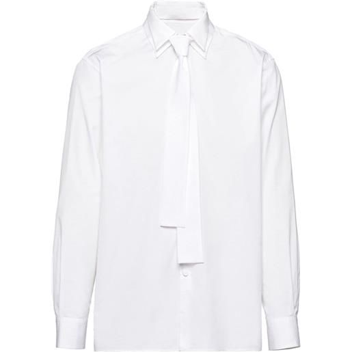 Prada camicia con nodo - bianco