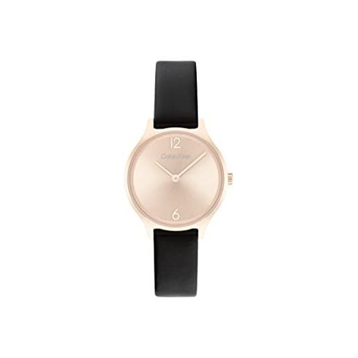 Calvin Klein orologio analogico al quarzo da donna con cinturino in pelle nero - 25200060