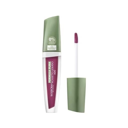 Deborah milano - rossetto liquido formula pura effetto matte, n. 05 mauve, azione nutriente ed emolliente, dona labbra soffici e volumizzate a lunga tenuta, 4.5 gr