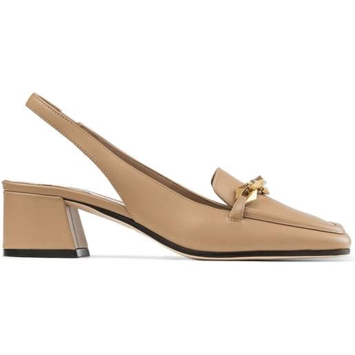 Jimmy Choo pumps diamond tilda con cinturino posteriore 45mm - toni neutri