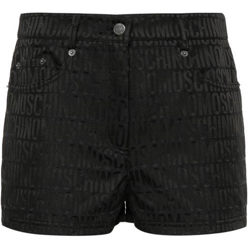Moschino shorts con logo jacquard - nero