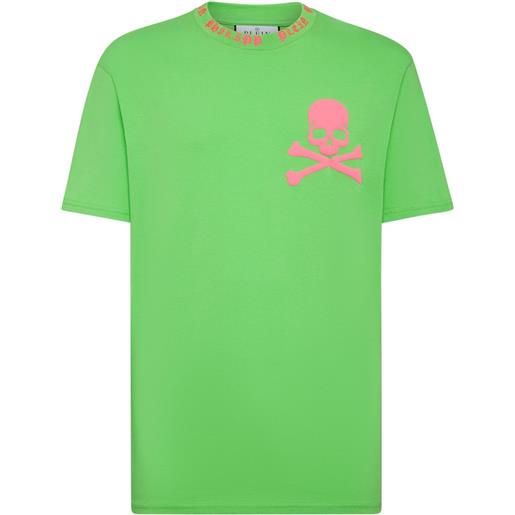 Philipp Plein t-shirt con stampa skull&bones - verde