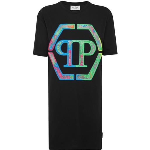Philipp Plein abito in stile t-shirt con decorazione - nero