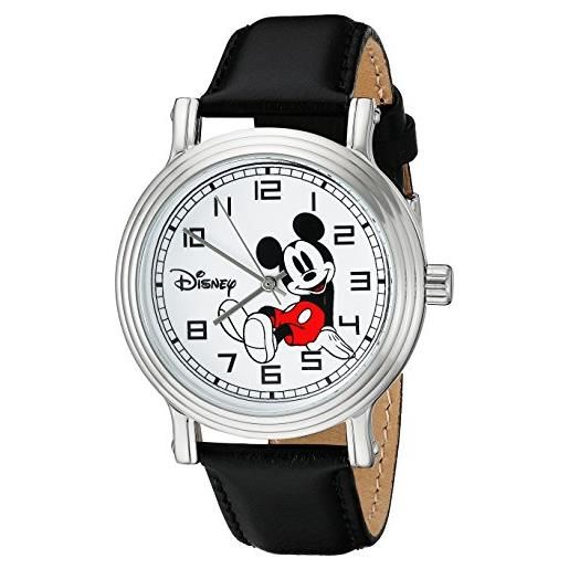 Disney mickey mouse - orologio analogico al quarzo, per adulti, vintage, movimento al quarzo, colore: nero, nero, movimento al quarzo