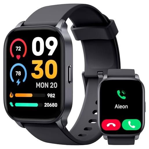 TOOBUR smartwatch donna uomo alexa integrata, orologio smartwatch chiamate cardiofrequenzimetro contapassi sonno impermeabil ip68, 100 sportivo, notifiche messaggi, compatibile android ios