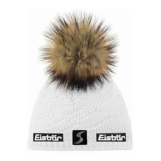 Eisbär berretto beanie yva lux crystal sp lavorato a maglia invernale taglia unica - bianco