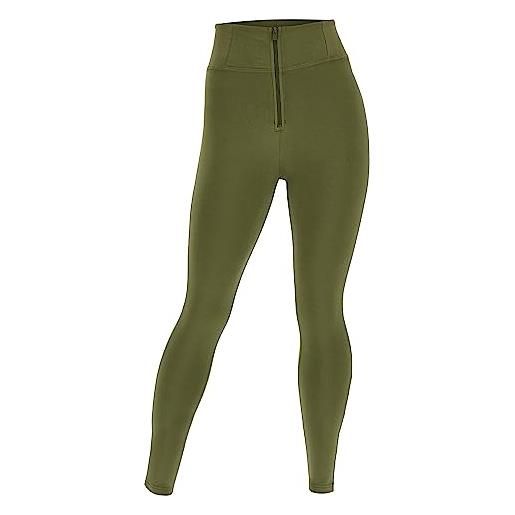 FREDDY - pantaloni push up wr. Up® curvy vita alta cotone organico, verde, large