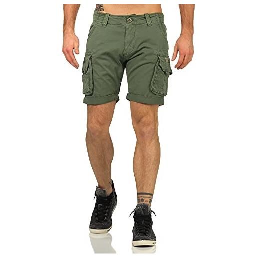 Alpha industries pantaloncini crew short uomo, dusty green, 29 w