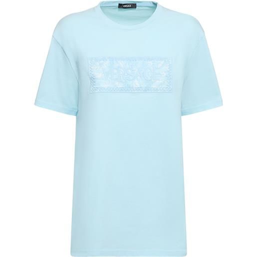 VERSACE t-shirt in jersey di cotone con logo